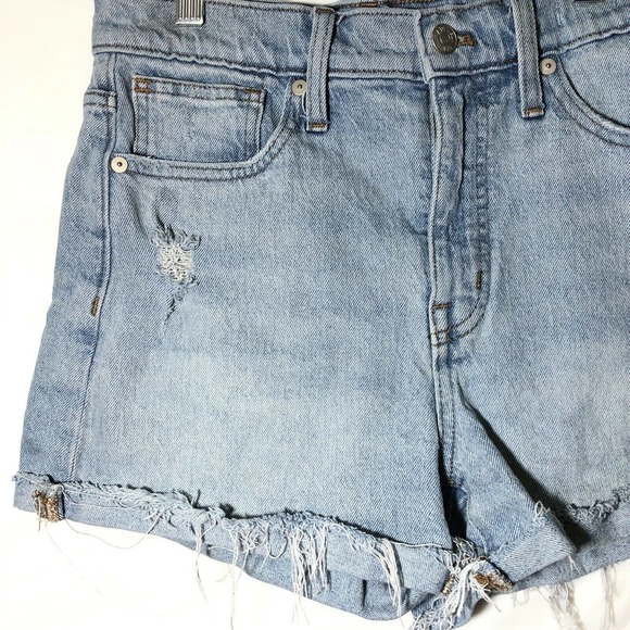 Madewell High Rise Denim Shorts Size 26 Raw Hem - Picture 2 of 9